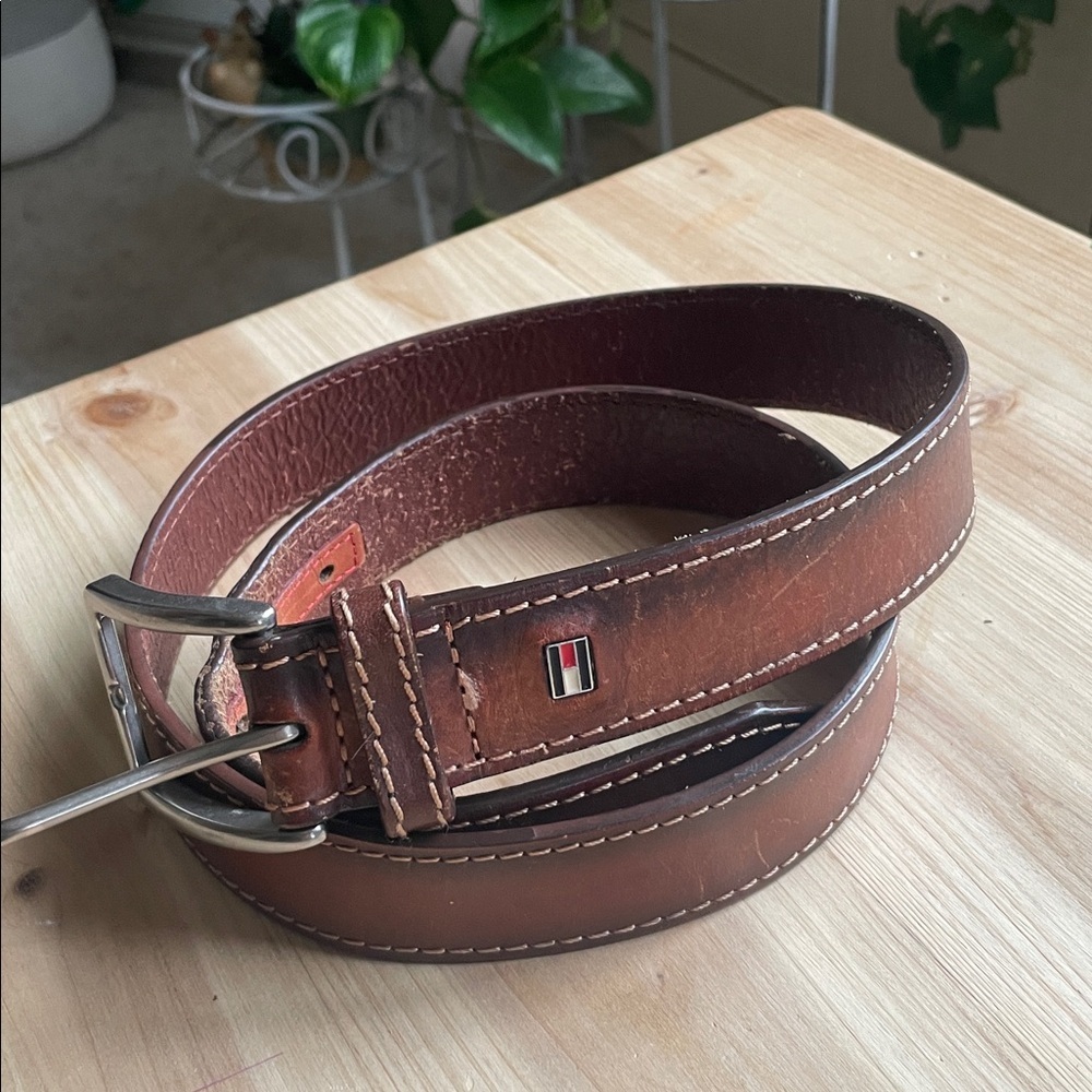 Hilfiger Brown Leather Men's Belt - Picture 5 of 11